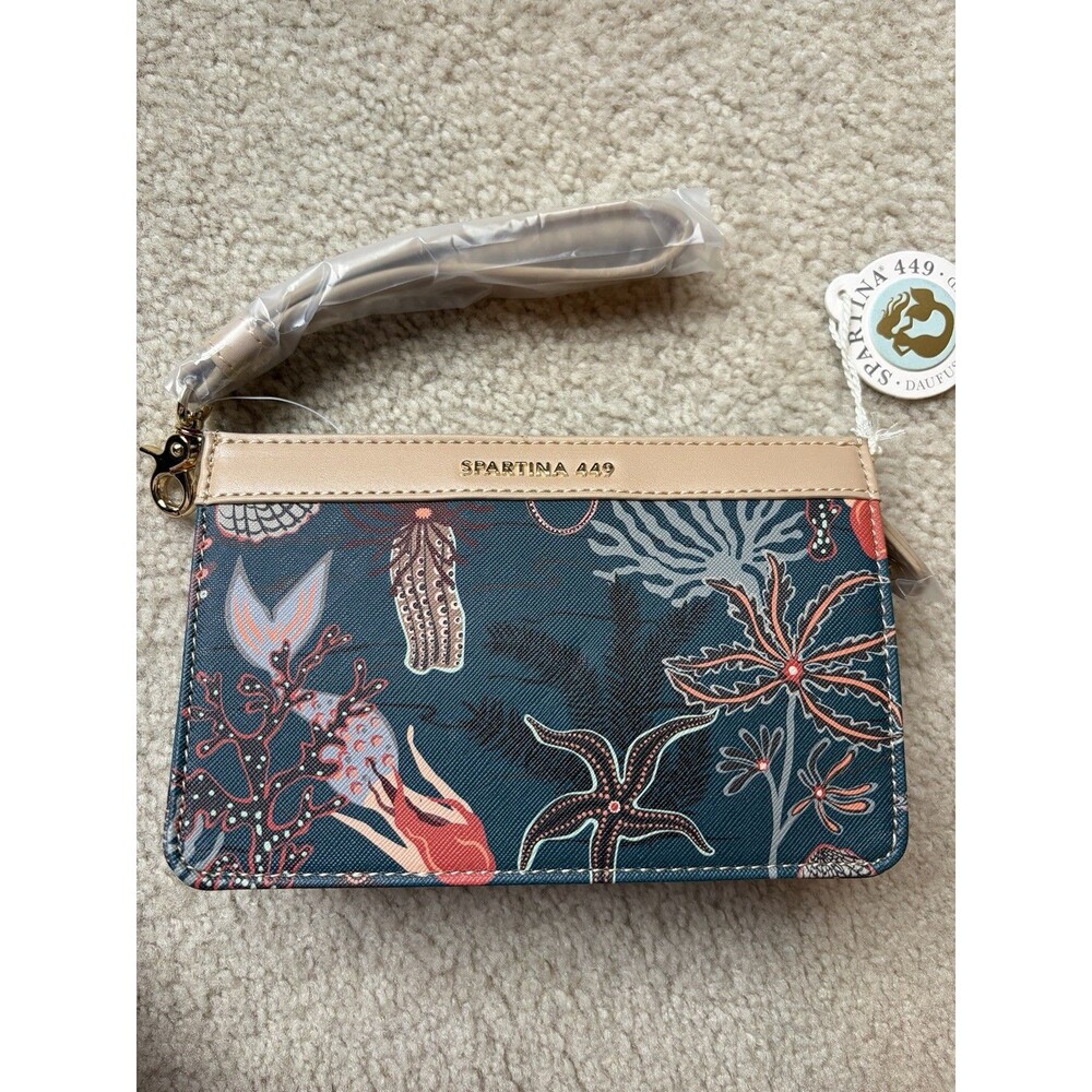 Spartina 449 Mystic Mermaid Sea Life Nautical Zip Top Wristlet Bag NWT